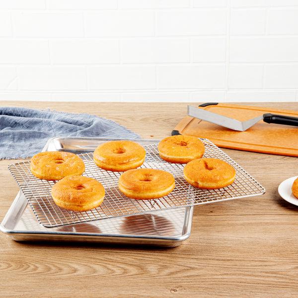 Restaurantware Met Lux Stainless Steel Footed Wire Cooling Rack - For Half Size Sheet Pan - 11 3/4 X 17" - 1 Count Box