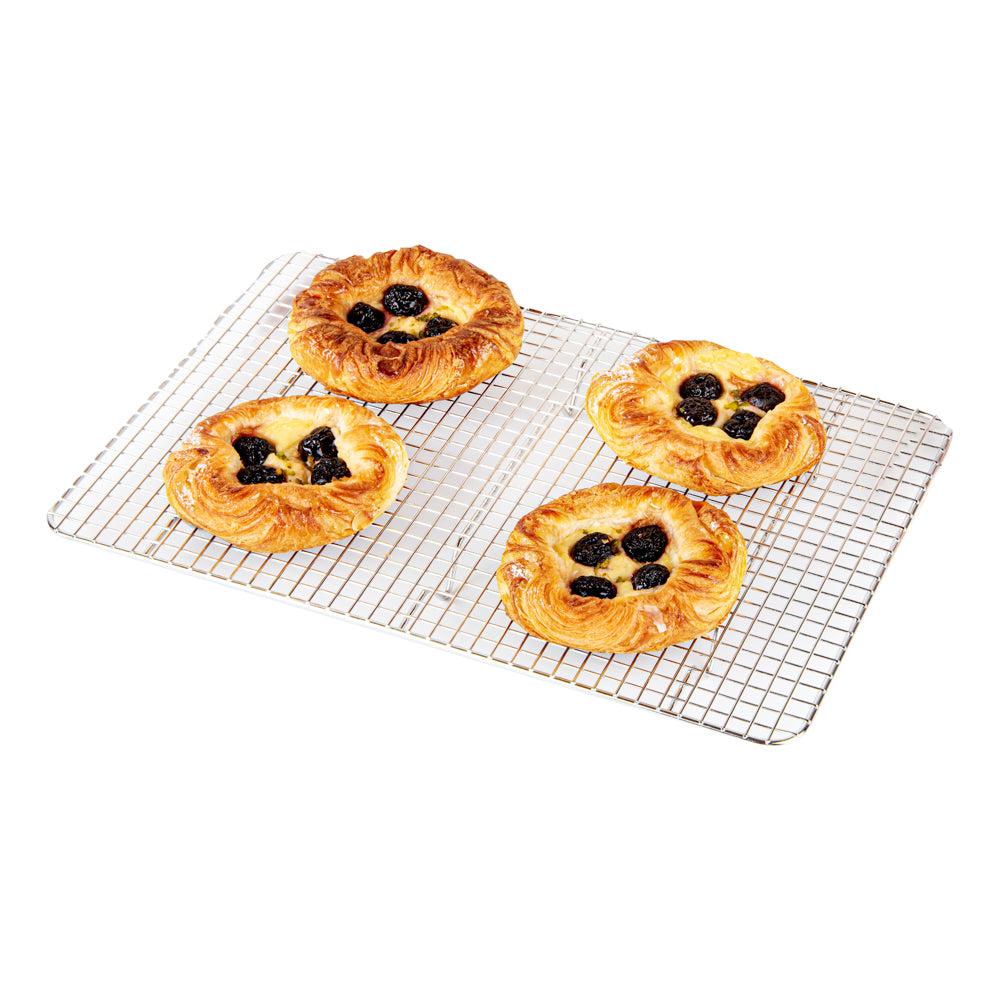 restaurantware Met Lux Stainless Steel Footed Wire Cooling Rack - For Jelly Roll Pan - 9 3/4" x 14 3/4" - 1 count box