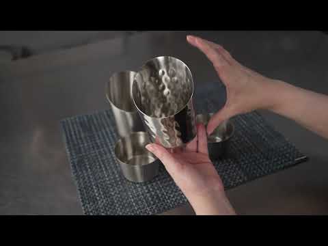 Restaurantware Met Lux Stainless Steel French Fry Cup - Hammered Mirrored Finish - 3 1/2" X 3 1/2" - 1 Count Box