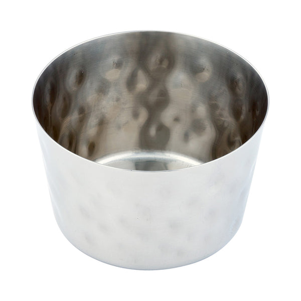 Restaurantware Met Lux Stainless Steel French Fry Cup - Hammered Mirrored Finish - 3 1/4" X 2" - 1 Count Box