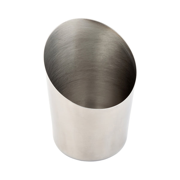 Restaurantware Met Lux Stainless Steel French Fry Cup - Tapered Satin Finish - 3 1/2" X 4 1/2" - 1 Count Box