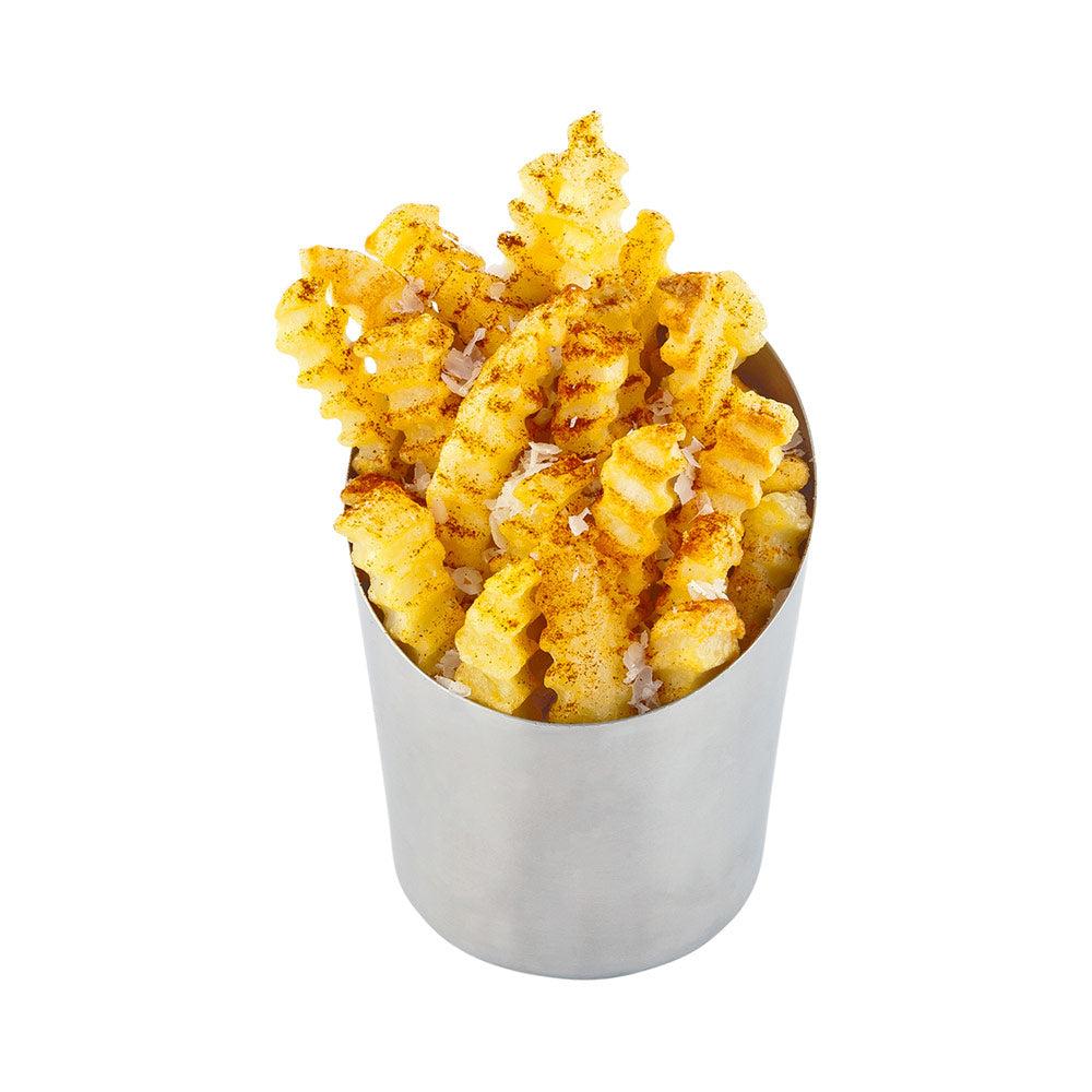 restaurantware Met Lux Stainless Steel French Fry Cup - Tapered Satin Finish - 3 1/2" x 4 1/2" - 1 count box