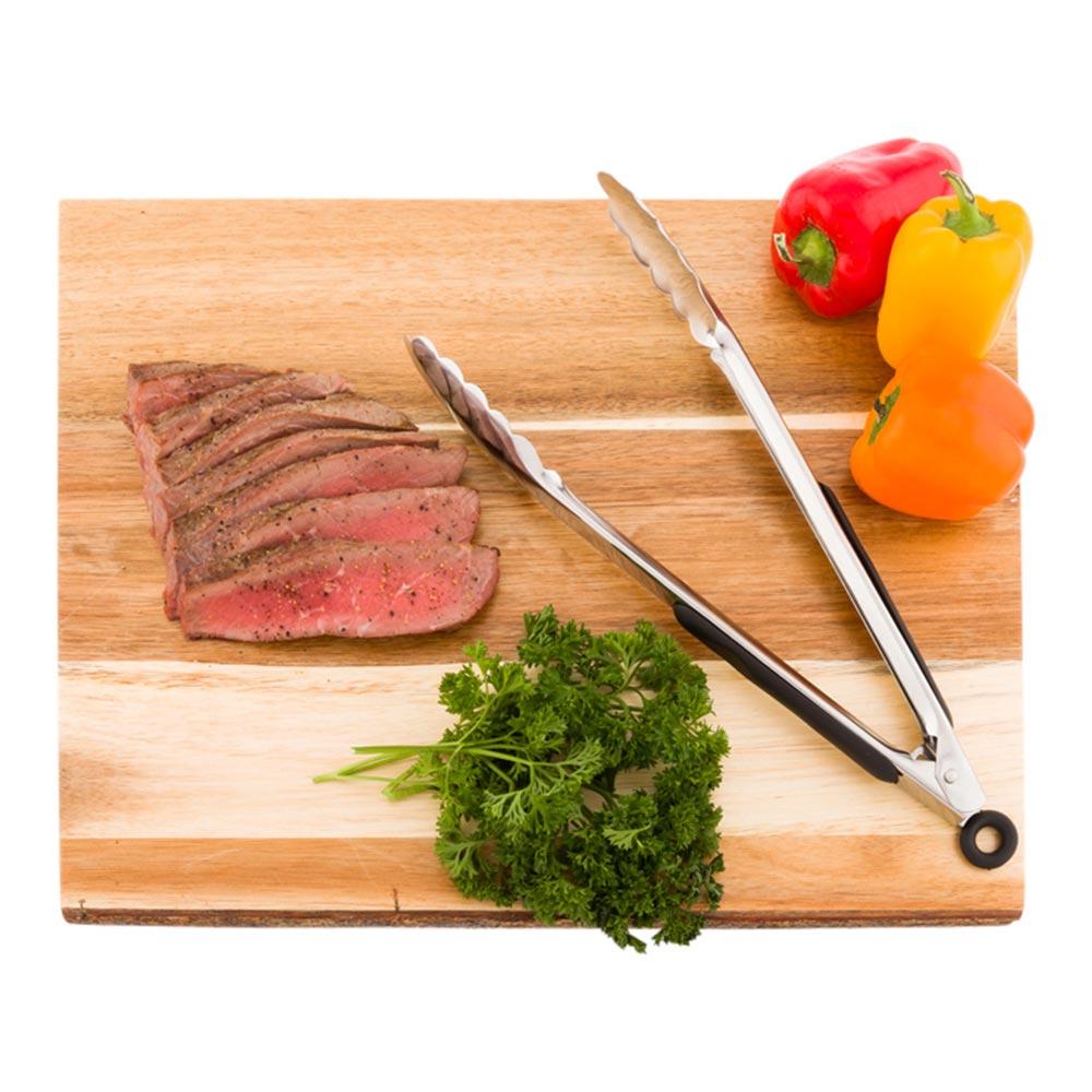 restaurantware Met Lux Stainless Steel Heavy-Duty Tongs - with Rubber Grip - 12" - 1 count box