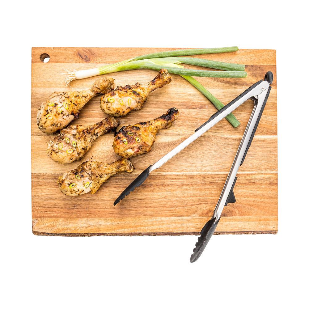 restaurantware Met Lux Stainless Steel Kitchen Tongs - Scalloped - 13 1/2" x 6" x 1 1/2" - 1 count box