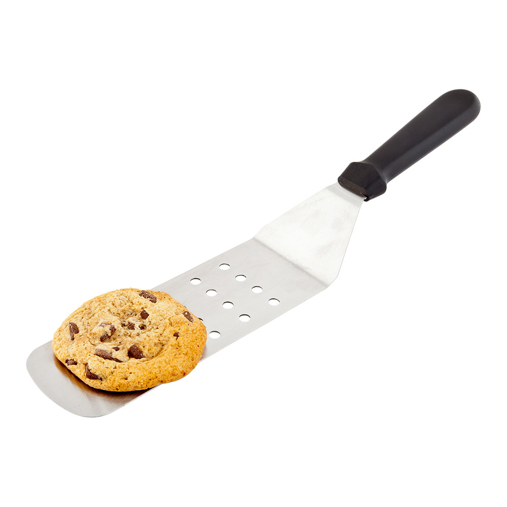 restaurantware Met Lux Stainless Steel Perforated Turner - with Plastic Handle - 15" - 1 count box