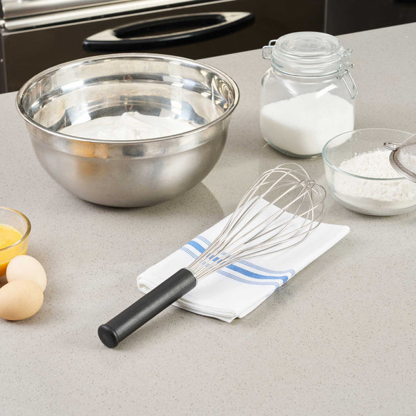 Restaurantware Met Lux Stainless Steel Piano Whisk - With Plastic Comfort Handle - 14" - 1 Count Box