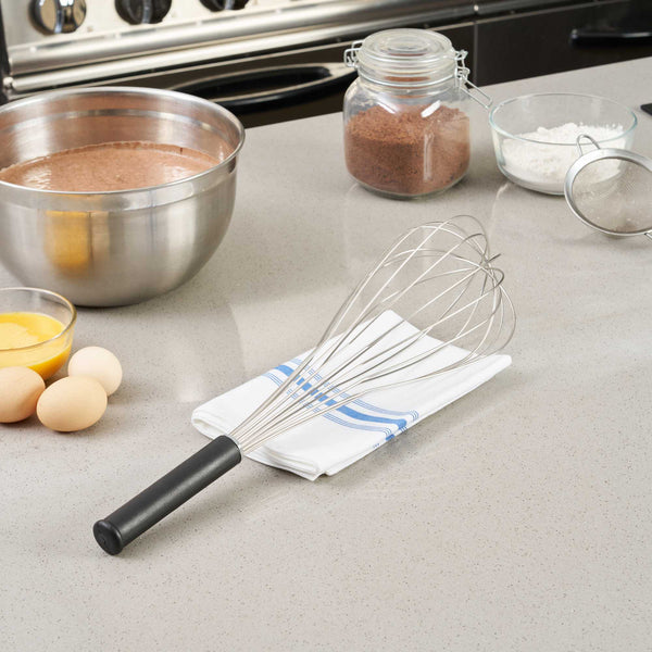 Restaurantware Met Lux Stainless Steel Piano Whisk - With Plastic Comfort Handle - 18" - 1 Count Box
