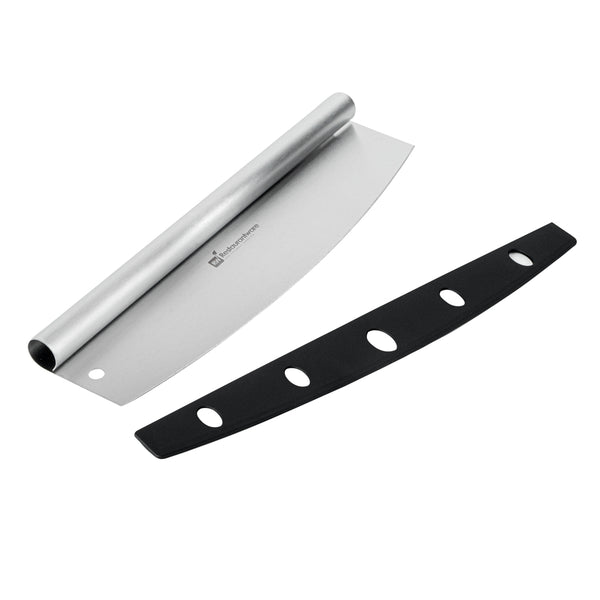 Restaurantware Met Lux Stainless Steel Pizza Cutter / Rocker - With Cover - 13 3/4" X 3 1/2" - 1 Count Box