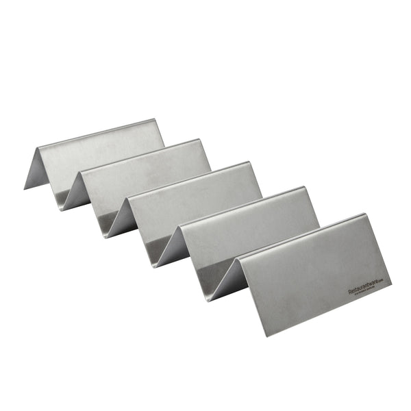 Restaurantware Met Lux Stainless Steel Quadruple Taco Holder - With 4 Or 5 Compartments - 10 3/4" X 4" X 1 1/2" - 1 Count Box