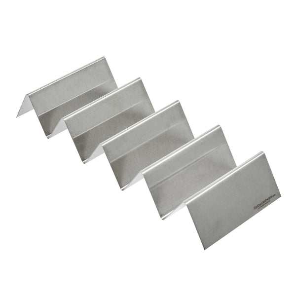 Restaurantware Met Lux Stainless Steel Quadruple Taco Holder - With 4 Or 5 Compartments - 10 3/4" X 4" X 1 1/2" - 1 Count Box