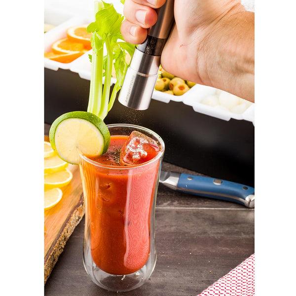 Restaurantware Met Lux Stainless Steel Salt Or Pepper Mill - Push Top - 1" X 1" X 6" - 1 Count Box