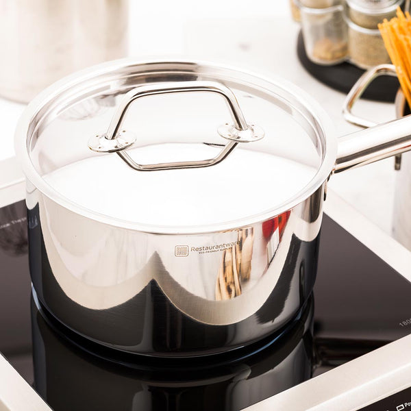 Restaurantware Met Lux Stainless Steel Sauce Pan Lid - Fits 3.5 Qt - 1 Count Box
