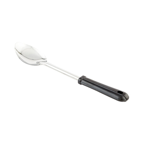 Restaurantware Met Lux Stainless Steel Serving Spoon - Solid With Black Plastic Handle - 13" - 1 Count Box