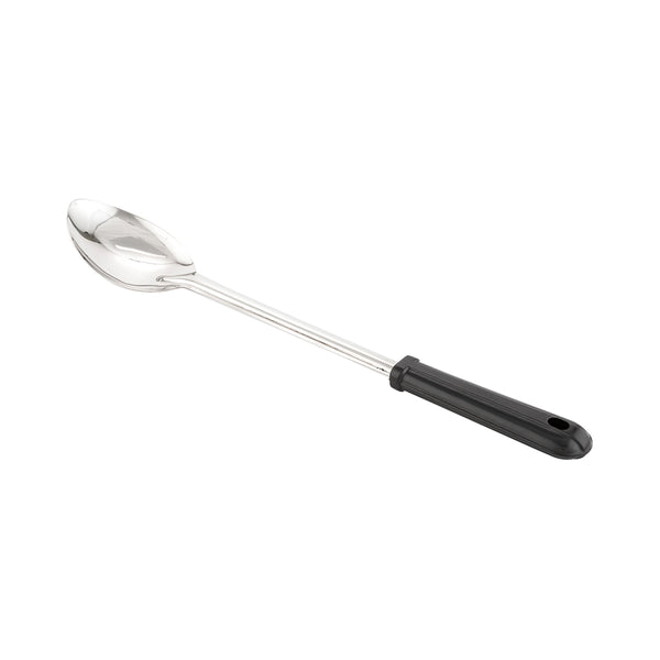 Restaurantware Met Lux Stainless Steel Serving Spoon - Solid With Black Plastic Handle - 15" - 1 Count Box