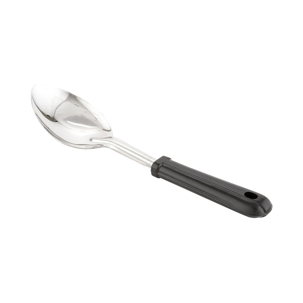 Restaurantware Met Lux Stainless Steel Serving Spoon - Solid With Black Plastic Handle - 11" - 1 Count Box