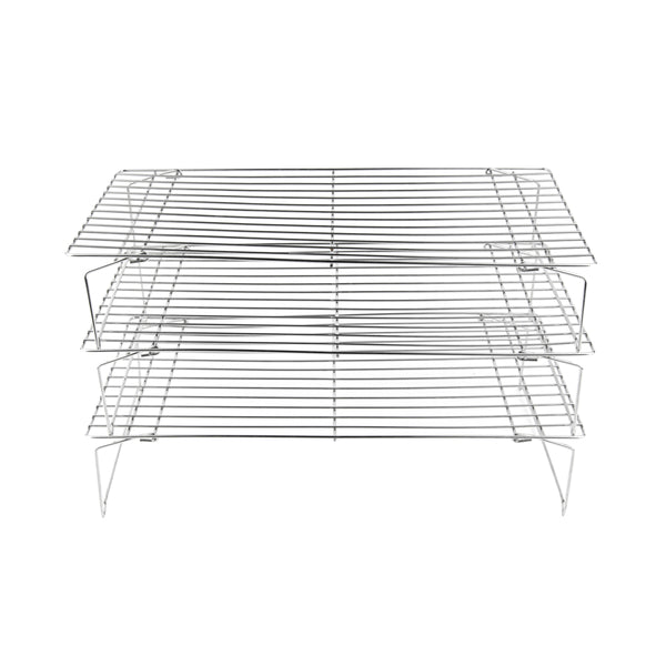 Restaurantware Met Lux Stainless Steel Stackable Cooling Rack Set - 3 Tier - 15 3/4" X 9 3/4" X 8 1/4" - 1 Count Box
