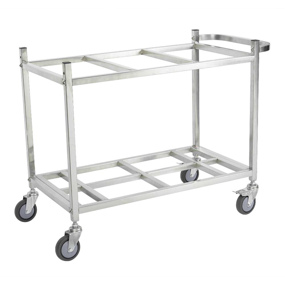 restaurantware Met Lux Stainless Steel Triple Ingredient Bin Cart - Fits Three 10-Gallon Bins - 36 1/2" x 17" x 28 3/4" - 1 count box