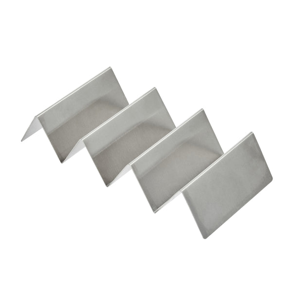 Restaurantware Met Lux Stainless Steel Triple Taco Holder - With 3 Or 4 Compartments - 8 1/2" X 4" X 1 1/2" - 1 Count Box