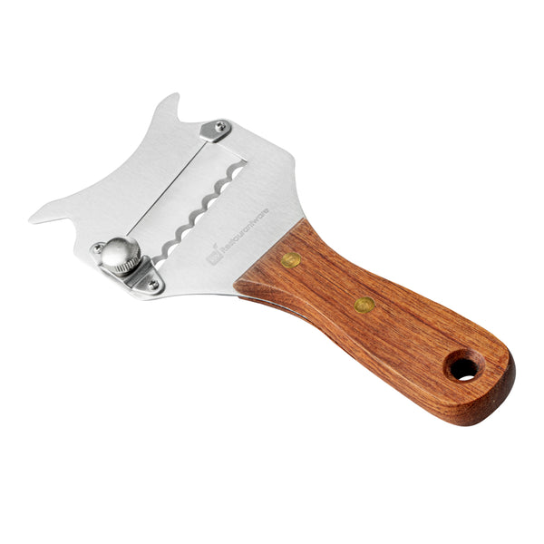 Restaurantware Met Lux Stainless Steel Truffle Slicer / Chocolate Shaver - With Wooden Handle - 7 1/2" X 3 1/4" - 1 Count Box