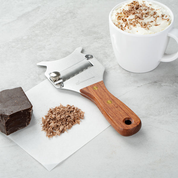 Restaurantware Met Lux Stainless Steel Truffle Slicer / Chocolate Shaver - With Wooden Handle - 7 1/2" X 3 1/4" - 1 Count Box