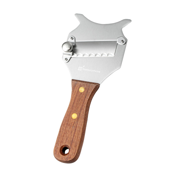 Restaurantware Met Lux Stainless Steel Truffle Slicer / Chocolate Shaver - With Wooden Handle - 7 1/2" X 3 1/4" - 1 Count Box