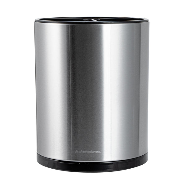 Restaurantware Met Lux Stainless Steel Utensil Holder - 3 Compartments Rotating With Drip Tray - 6 1/4" X 6 1/4" X 8" - 1 Count Box
