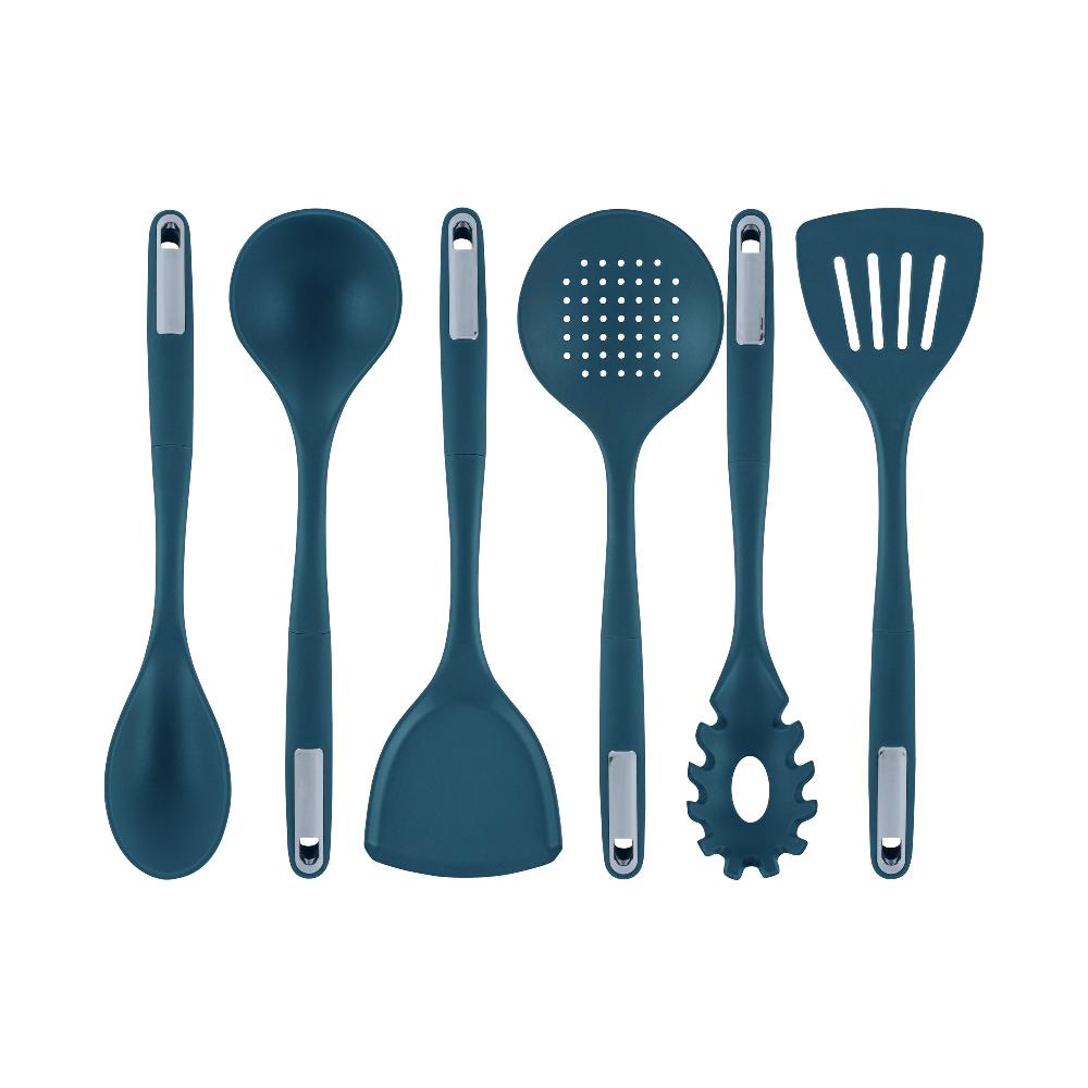 restaurantware Met Lux Teal Silicone Cooking Utensil Set - 6-Piece - 10 count box
