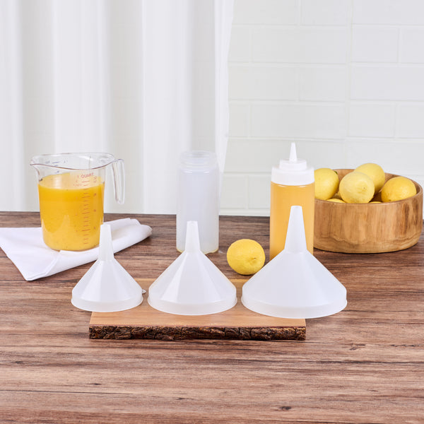 Restaurantware Met Lux White Plastic Funnel Set - 3-Piece - 1 Count Box