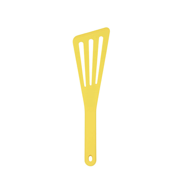 Restaurantware Met Lux Yellow Silicone High Temperature Slotted Turner / Spatula - 12 1/4" - 1 Count Box