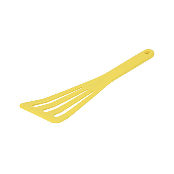 Restaurantware Met Lux Yellow Silicone High Temperature Slotted Turner / Spatula - 12 1/4" - 1 Count Box