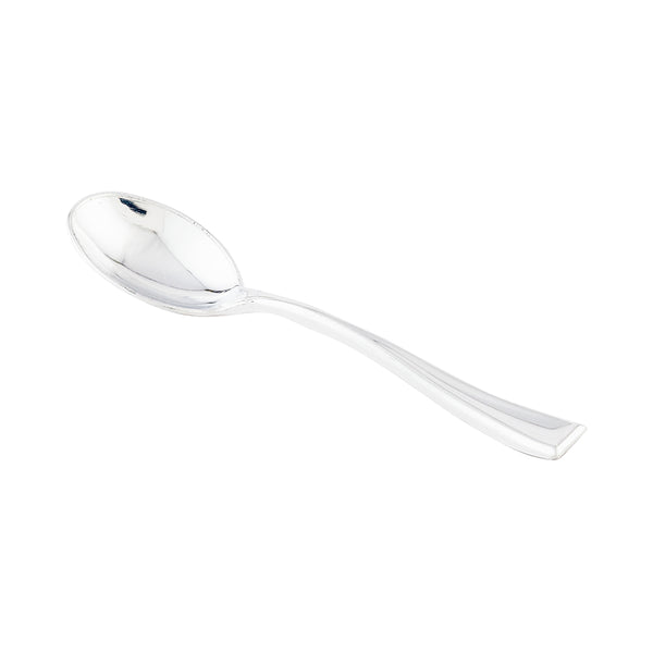 Restaurantware Mini Serve 100 3 Oz Clear Plastic Dekko Martini Glass And 100 Silver Plastic 4" Mini Spoons