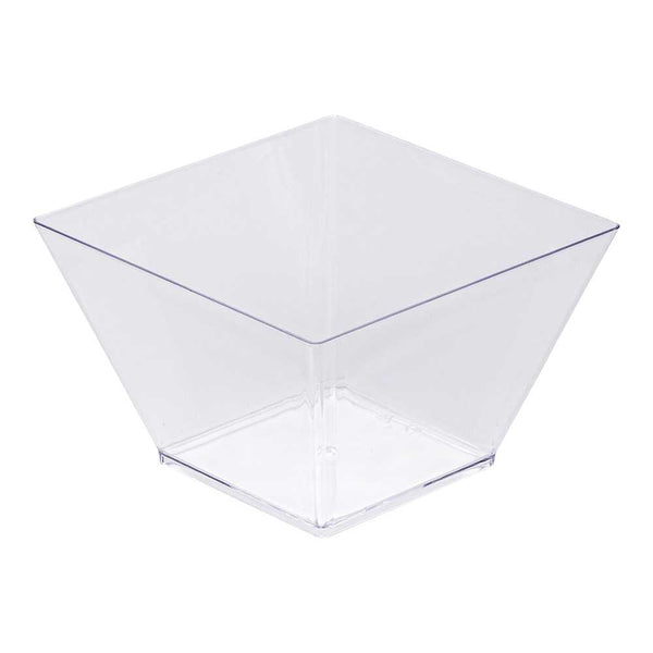 Restaurantware Mini Serve 16 Oz Square Clear Plastic Large Kova Bowl - 4 1/4" X 4 1/4" X 3" - 100 Count Box