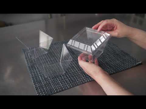 Restaurantware Mini Serve 16 Oz Square Clear Plastic Large Kova Bowl - 4 1/4" X 4 1/4" X 3" - 100 Count Box