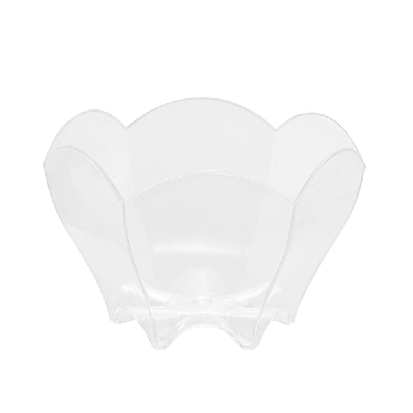 Restaurantware Mini Serve 2 Oz Clear Plastic Flower Cup - 2 3/4" X 2 1/2" X 1 3/4" - 100 Count Box