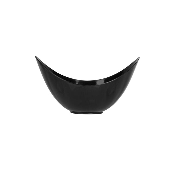 Restaurantware Mini Serve 2 Oz Oval Black Plastic Alato Tasting Dish - 3 1/2" X 2 3/4" X 1 3/4" - 100 Count Box