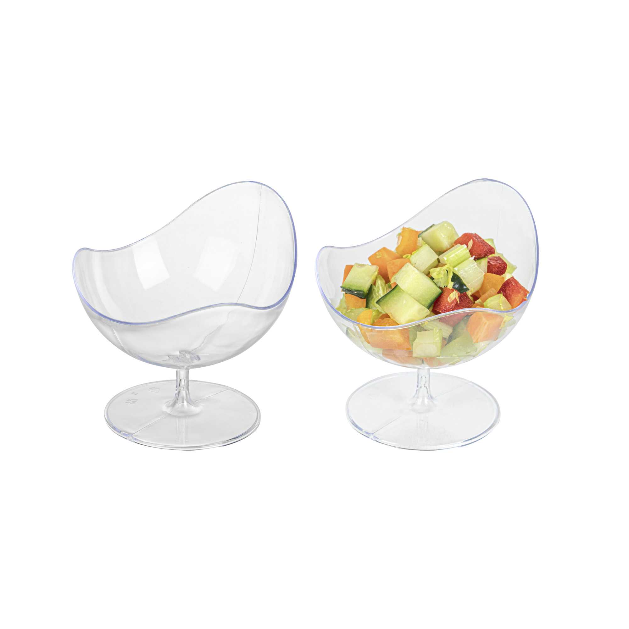 restaurantware Mini Serve 2 oz Round Clear Plastic Ball Chair - 2 3/4" x 2 3/4" x 2 3/4" - 100 count box