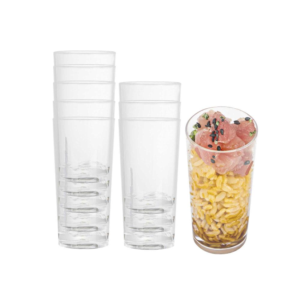 restaurantware Mini Serve 2 oz Round Clear Plastic Cannello Shot Glass - 1 1/2" x 1 1/2" x 3" - 100 count box