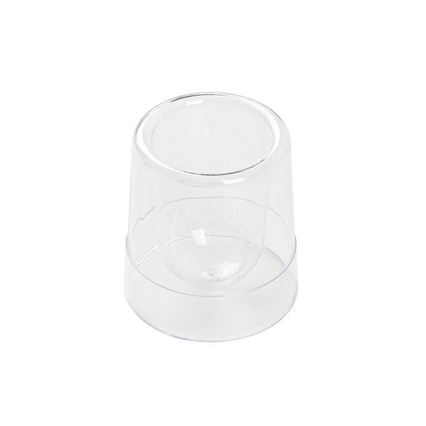 Restaurantware Mini Serve 2 Oz Round Clear Plastic Double Walled Cup - 2" X 2" X 2 1/2" - 100 Count Box