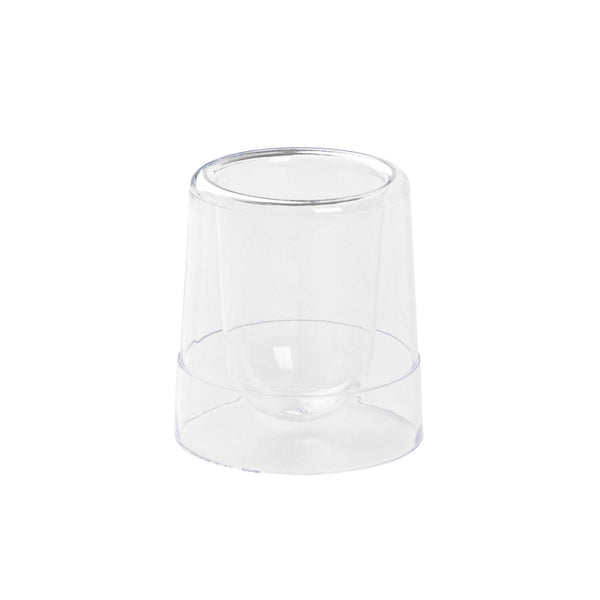 Restaurantware Mini Serve 2 Oz Round Clear Plastic Double Walled Cup - 2" X 2" X 2 1/2" - 100 Count Box