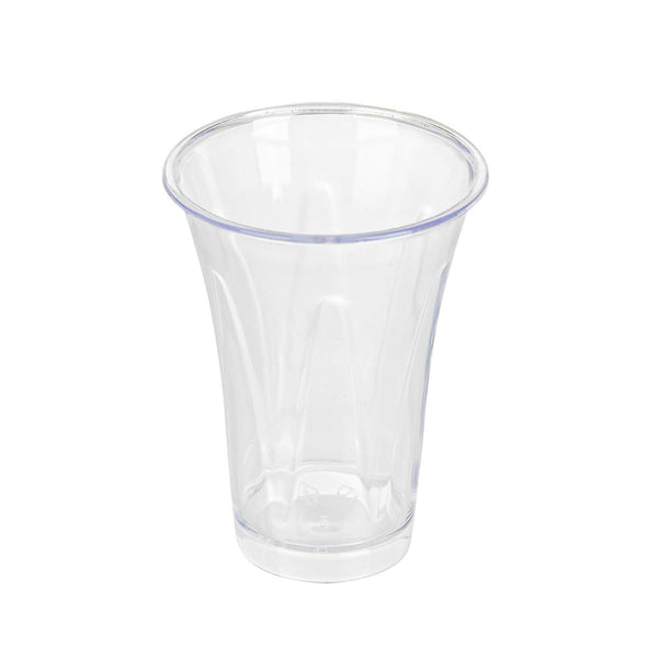 Restaurantware Mini Serve 2 Oz Round Clear Plastic Mini Trumpet Cup - 2" X 2" X 2 1/2" - 100 Count Box