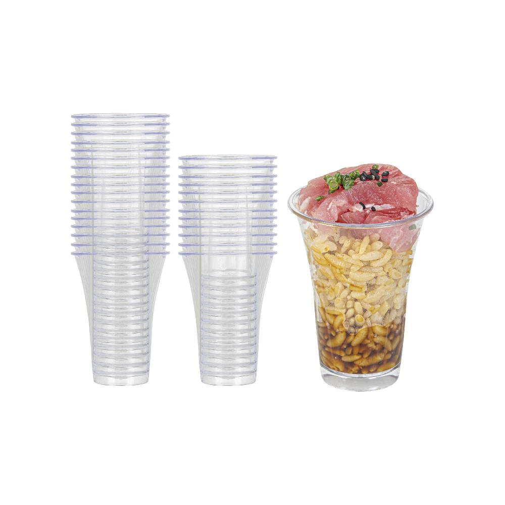 restaurantware Mini Serve 2 oz Round Clear Plastic Mini Trumpet Cup - 2" x 2" x 2 1/2" - 100 count box