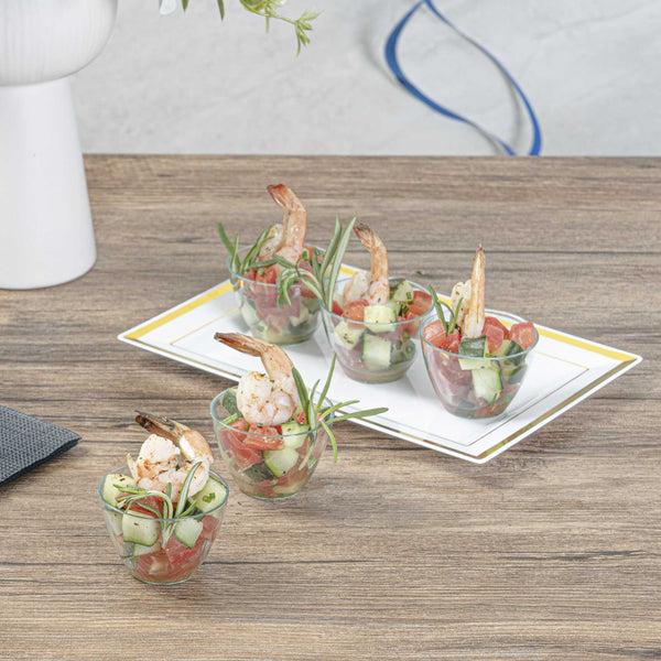 Restaurantware Mini Serve 2 Oz Round Seagreen Plastic Mini Tasting Bowl - 2" X 2" X 1 1/2" - 100 Count Box