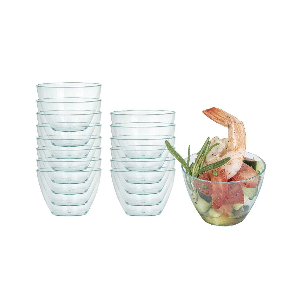 restaurantware Mini Serve 2 oz Round Seagreen Plastic Mini Tasting Bowl - 2" x 2" x 1 1/2" - 100 count box