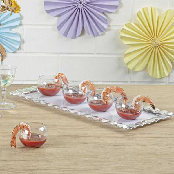 Restaurantware Mini Serve 2 Oz Sphere Clear Plastic Cup - 2 1/4" X 2 1/4" X 3 1/4" - 100 Count Box