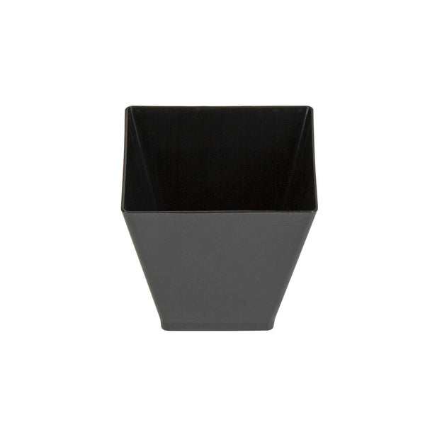 Restaurantware Mini Serve 2 Oz Square Black Plastic Mini Kova Cup - 2" X 2" X 1 3/4" - 100 Count Box