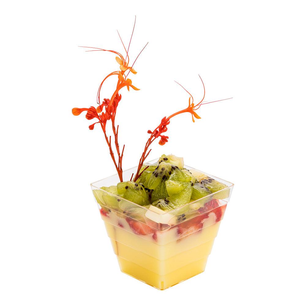 restaurantware Mini Serve 2 oz Square Clear Plastic Mini Apogee Kova Cup - 2" x 2" x 1 3/4" - 100 count box