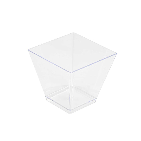 Restaurantware Mini Serve 2 Oz Square Clear Plastic Mini Kova Cup - 2" X 2" X 1 3/4" - 300 Count Box