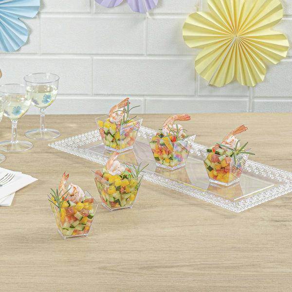 Restaurantware Mini Serve 2 Oz Square Clear Plastic Mini Kova Cup - 2" X 2" X 1 3/4" - 300 Count Box