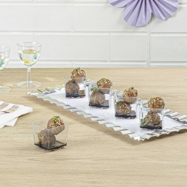 Restaurantware Mini Serve 2 Oz Square Clear Plastic Quadrato Cup - 1 3/4" X 1 3/4" X 1 1/2" - 100 Count Box