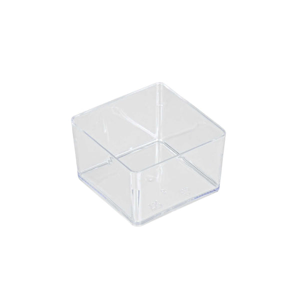 Restaurantware Mini Serve 2 Oz Square Clear Plastic Short Quadrato Cup - 1 3/4" X 1 3/4" X 1" - 100 Count Box
